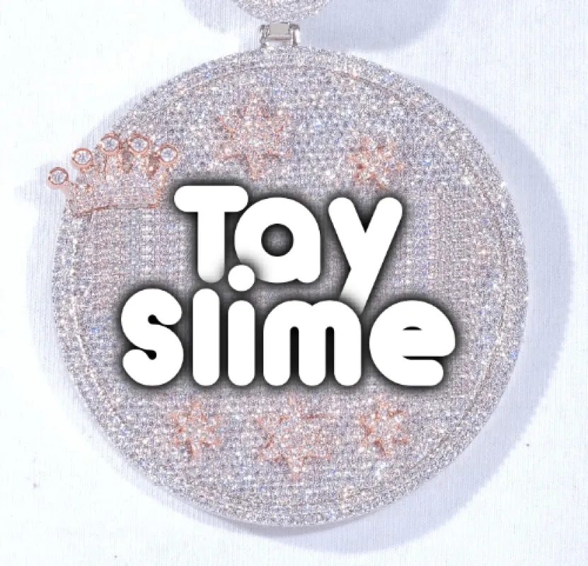 CUSTOM LETTER NECKLACE 3D BIG CROWN DISC sold by The GUU Shop