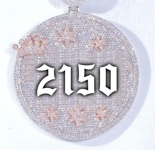 CUSTOM LETTER NECKLACE 3D BIG CROWN DISC sold by The GUU Shop