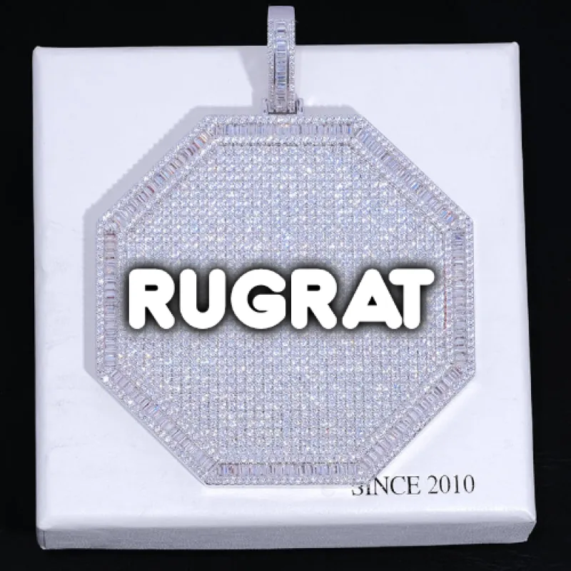CUSTOM LETTER NECKLACE 3D BIG OCTAGON sold by The GUU Shop