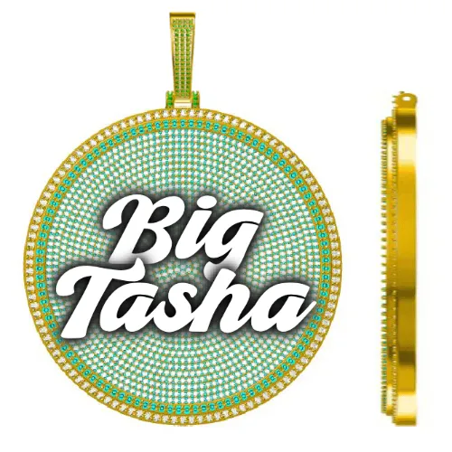 CUSTOM LETTER NECKLACE 3D BIG DISC sold by The GUU Shop