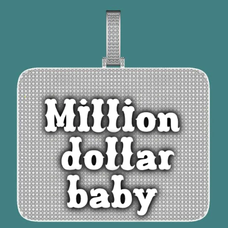 CUSTOM LETTER NECKLACE 3D BIG SQUARE sold by The GUU Shop