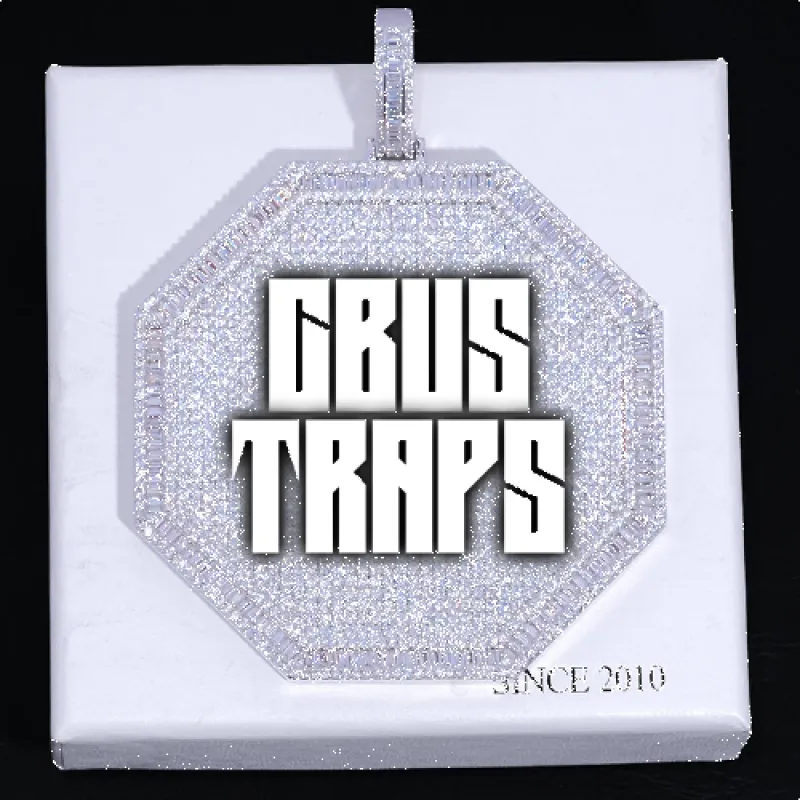 CUSTOM LETTER NECKLACE 3D BIG OCTAGON sold by The GUU Shop