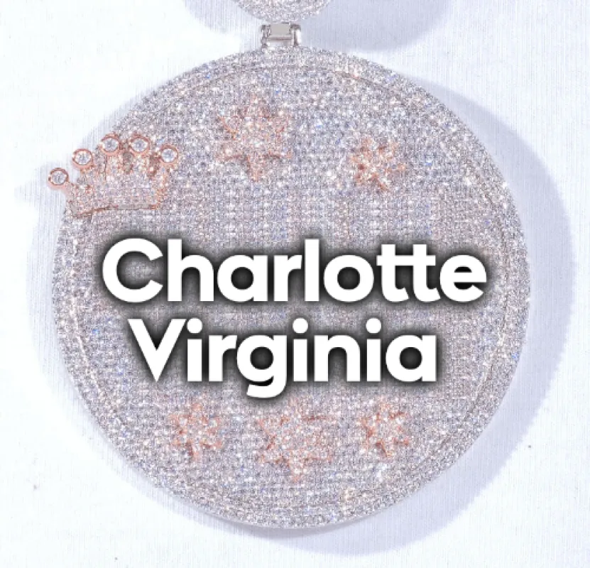 CUSTOM LETTER NECKLACE 3D BIG CROWN DISC sold by The GUU Shop