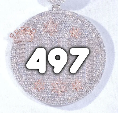 CUSTOM LETTER NECKLACE 3D BIG CROWN DISC sold by The GUU Shop