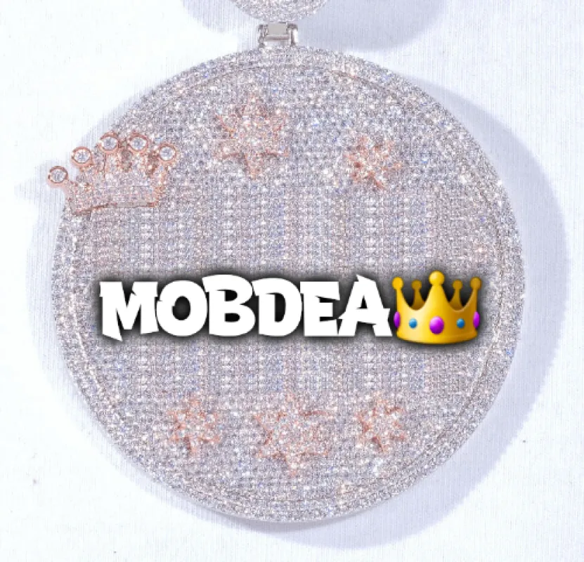 CUSTOM LETTER NECKLACE 3D BIG CROWN DISC sold by The GUU Shop