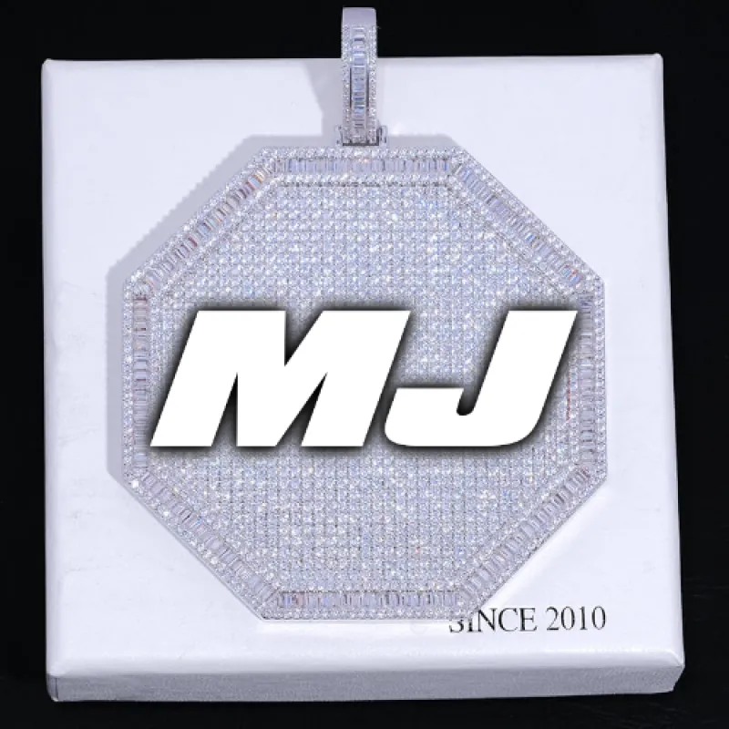 CUSTOM LETTER NECKLACE 3D BIG OCTAGON sold by The GUU Shop