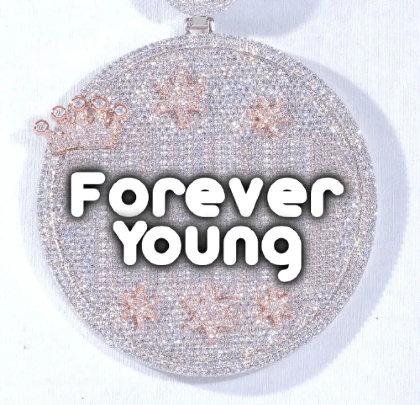 CUSTOM LETTER NECKLACE 3D BIG CROWN DISC sold by The GUU Shop