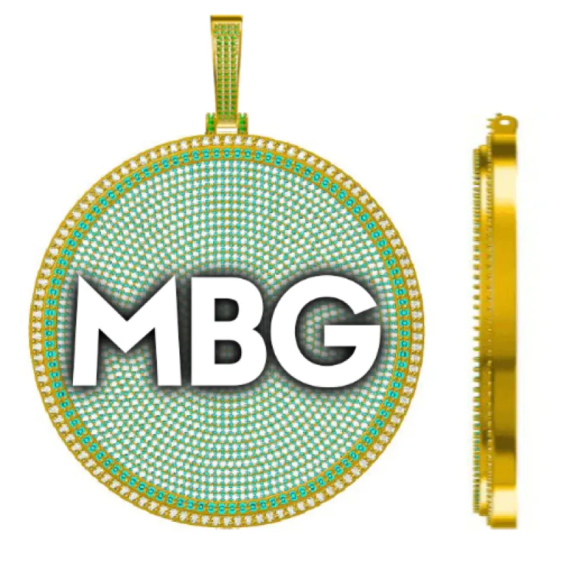 CUSTOM LETTER NECKLACE 3D BIG DISC sold by The GUU Shop