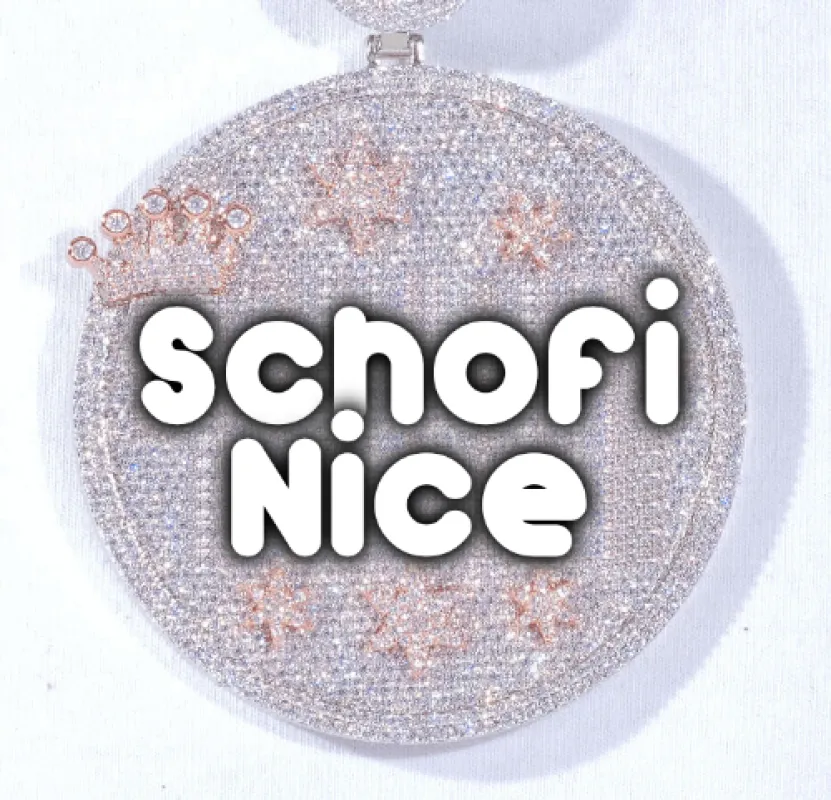 CUSTOM LETTER NECKLACE 3D BIG CROWN DISC sold by The GUU Shop