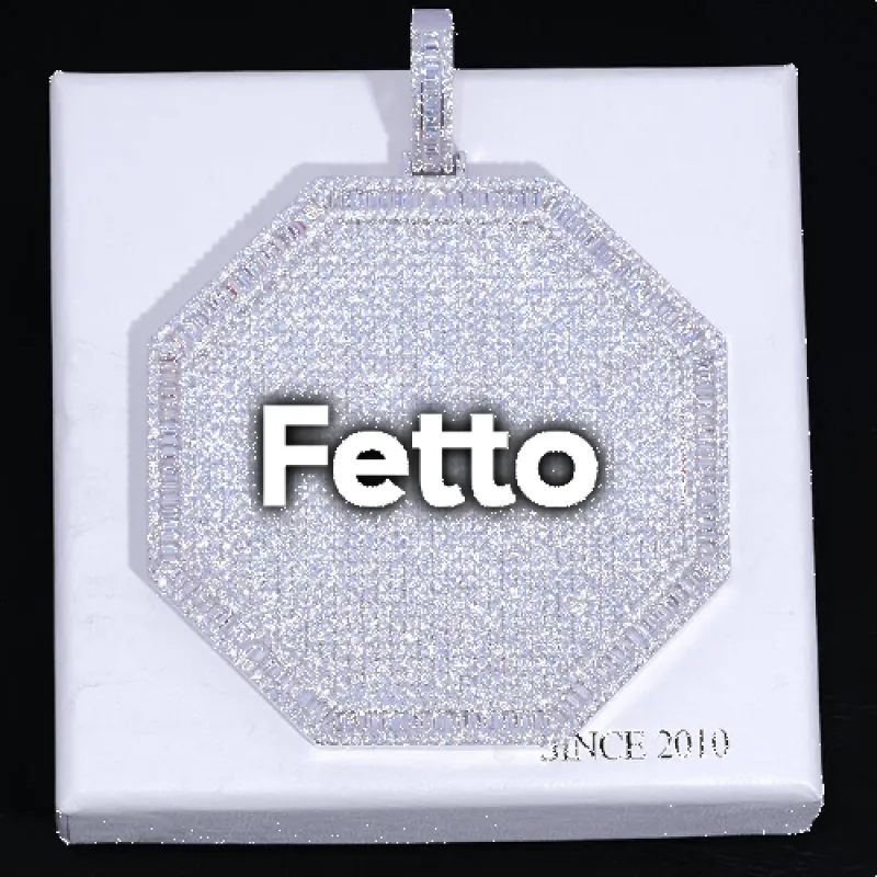 CUSTOM LETTER NECKLACE 3D BIG OCTAGON sold by The GUU Shop