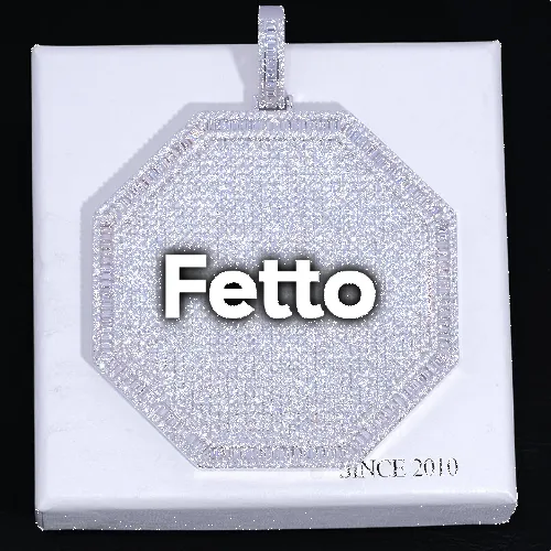 CUSTOM LETTER NECKLACE 3D BIG OCTAGON sold by The GUU Shop