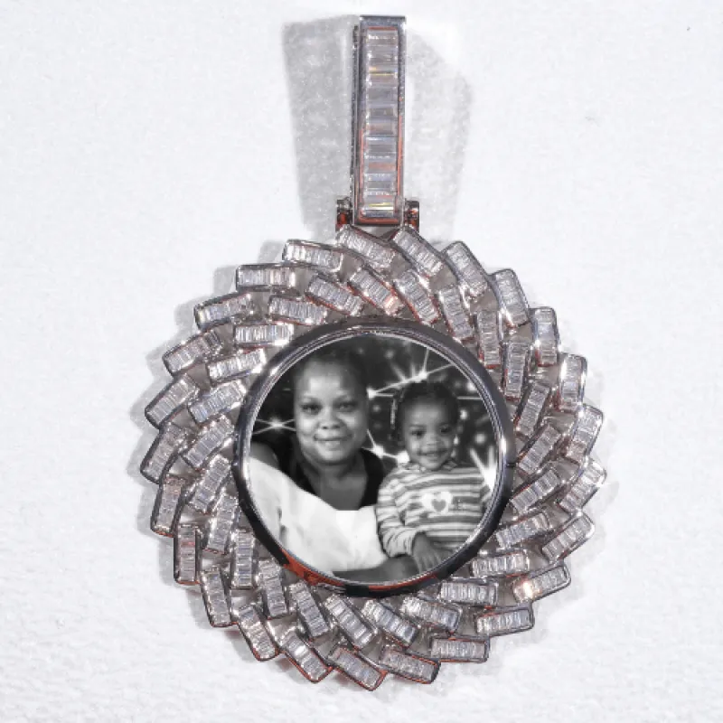 Large 3D Baguette Custom Picture Pendant sold by The GUU Shop