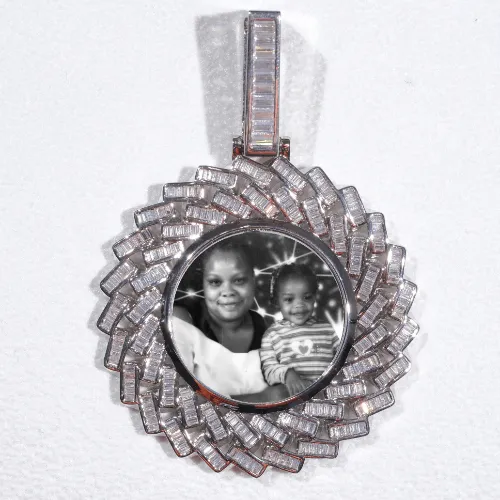 Large 3D Baguette Custom Picture Pendant sold by The GUU Shop