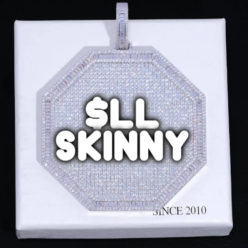 CUSTOM LETTER NECKLACE 3D BIG OCTAGON sold by The GUU Shop