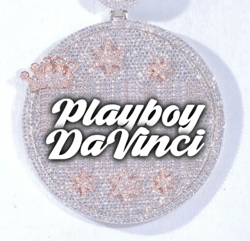 CUSTOM LETTER NECKLACE 3D BIG CROWN DISC sold by The GUU Shop