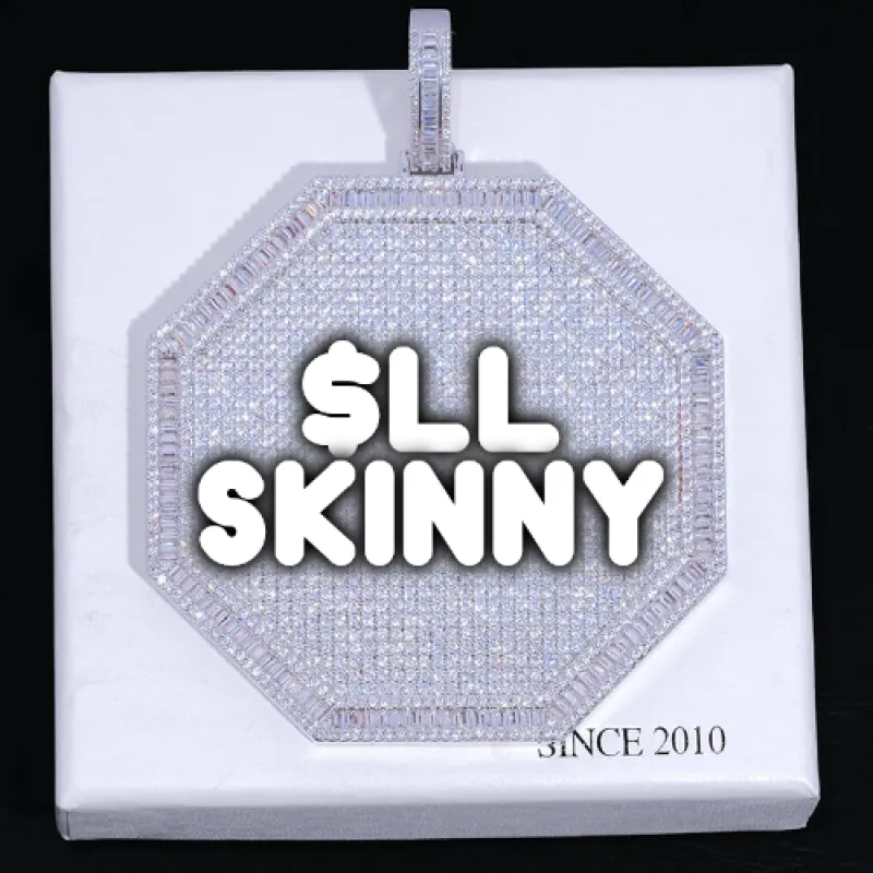 CUSTOM LETTER NECKLACE 3D BIG OCTAGON sold by The GUU Shop