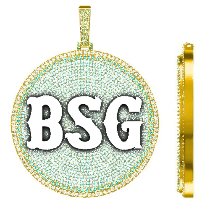 CUSTOM LETTER NECKLACE 3D BIG DISC sold by The GUU Shop