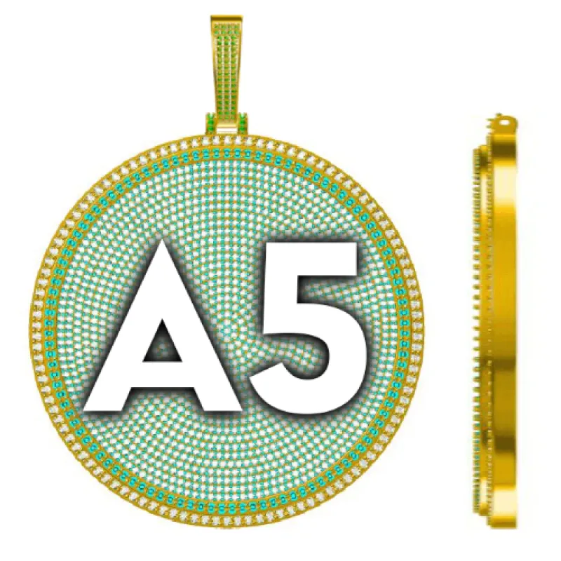 CUSTOM LETTER NECKLACE 3D BIG DISC sold by The GUU Shop