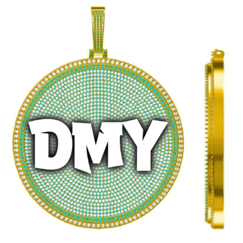 CUSTOM LETTER NECKLACE 3D BIG DISC sold by The GUU Shop