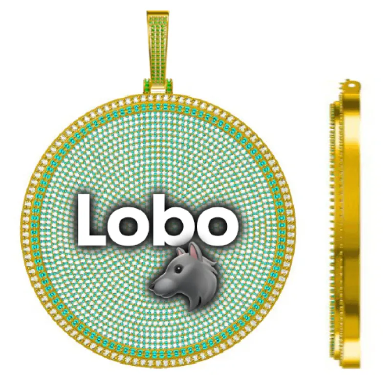 CUSTOM LETTER NECKLACE 3D BIG DISC sold by The GUU Shop