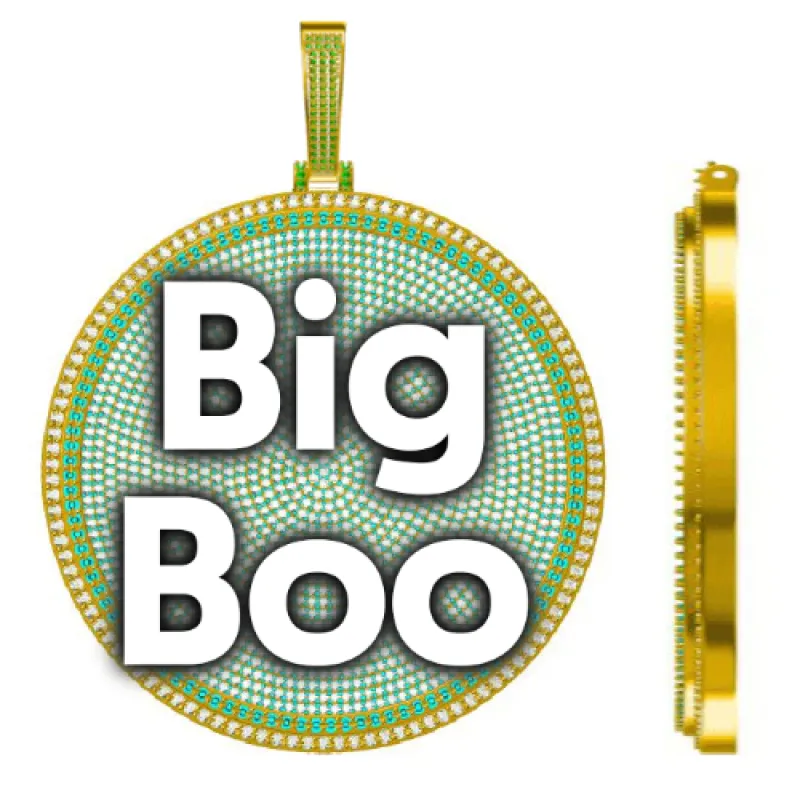 CUSTOM LETTER NECKLACE 3D BIG DISC sold by The GUU Shop