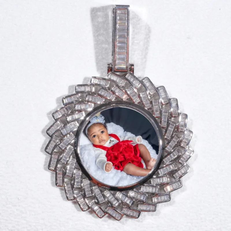 Large 3D Baguette Custom Picture Pendant sold by The GUU Shop