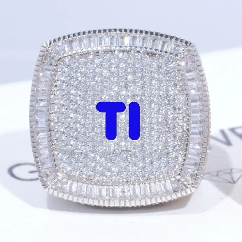 CUSTOM LETTER 3D ICED RING sold by The GUU Shop