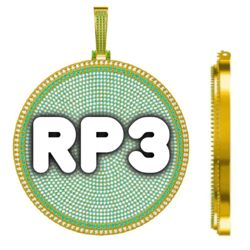 CUSTOM LETTER NECKLACE 3D BIG DISC sold by The GUU Shop