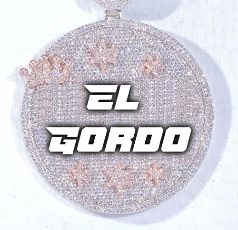 CUSTOM LETTER NECKLACE 3D BIG CROWN DISC sold by The GUU Shop