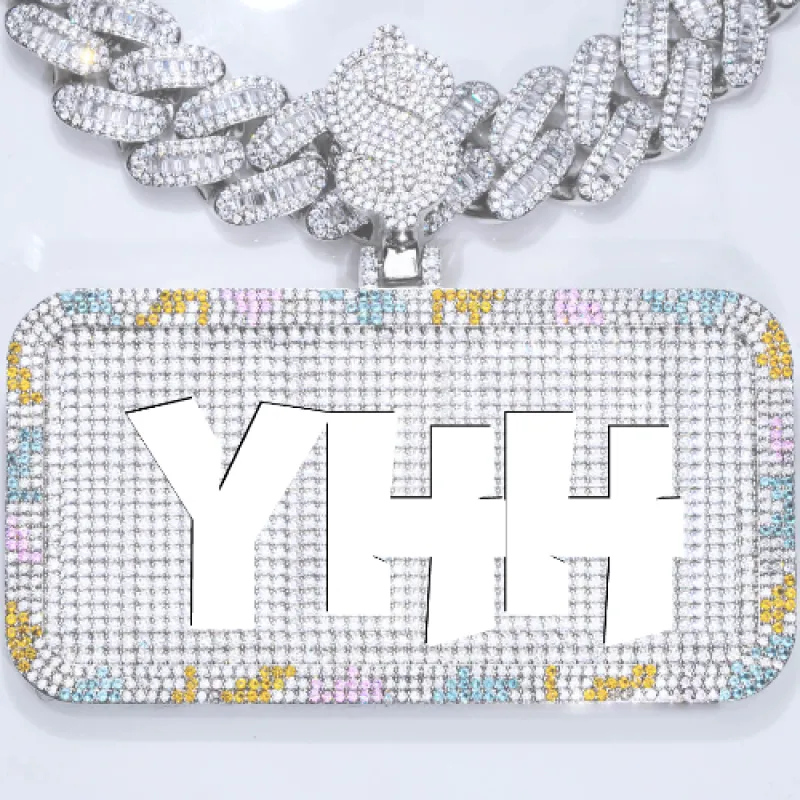 CUSTOM LETTER NECKLACE 3D COLORFUL SQUARE sold by The GUU Shop