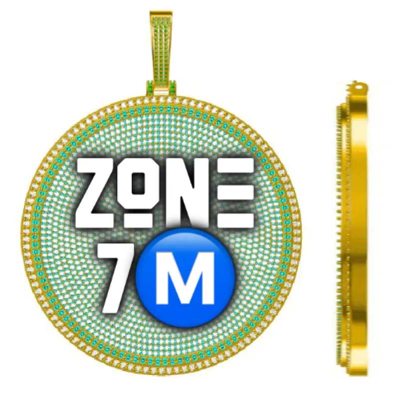 CUSTOM LETTER NECKLACE 3D BIG DISC sold by The GUU Shop