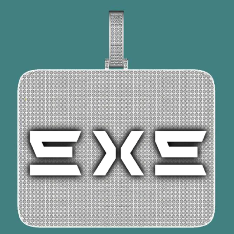 CUSTOM LETTER NECKLACE 3D BIG SQUARE sold by The GUU Shop