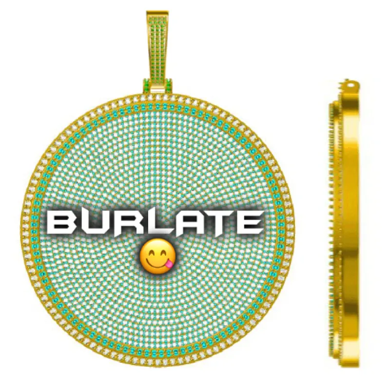 CUSTOM LETTER NECKLACE 3D BIG DISC sold by The GUU Shop