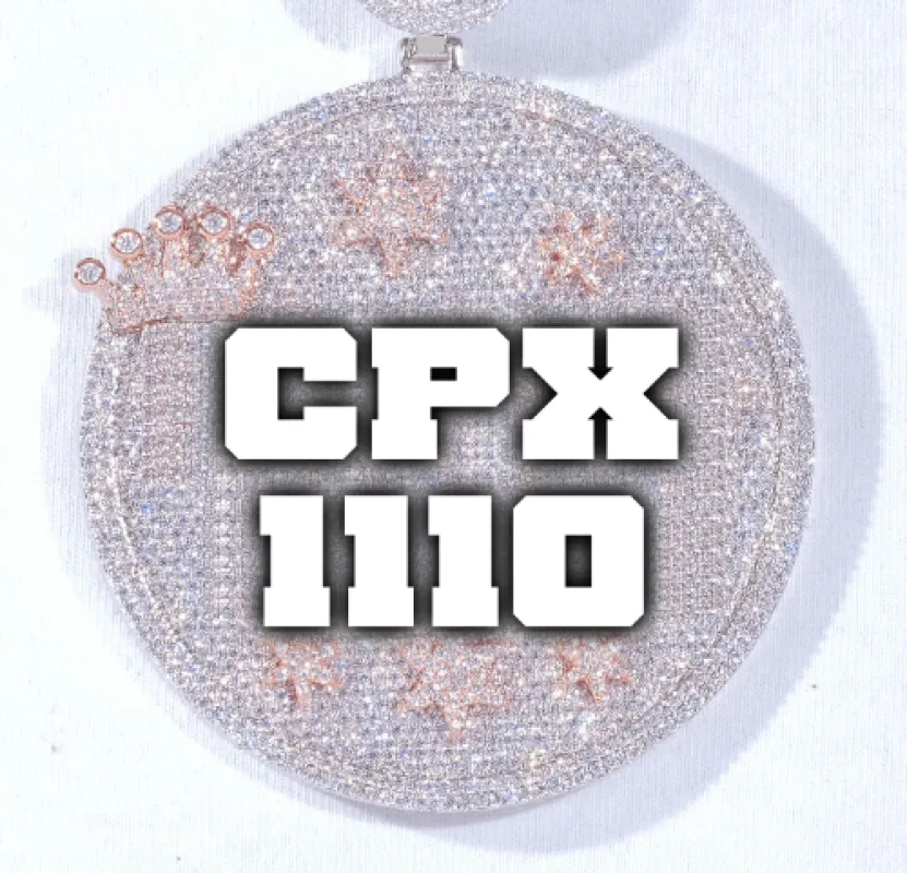 CUSTOM LETTER NECKLACE 3D BIG CROWN DISC sold by The GUU Shop