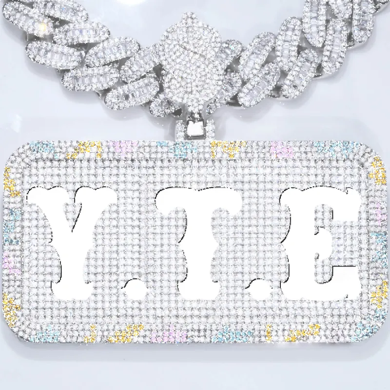 CUSTOM LETTER NECKLACE 3D COLORFUL SQUARE sold by The GUU Shop