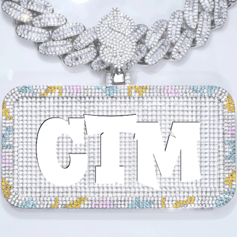 CUSTOM LETTER NECKLACE 3D COLORFUL SQUARE sold by The GUU Shop