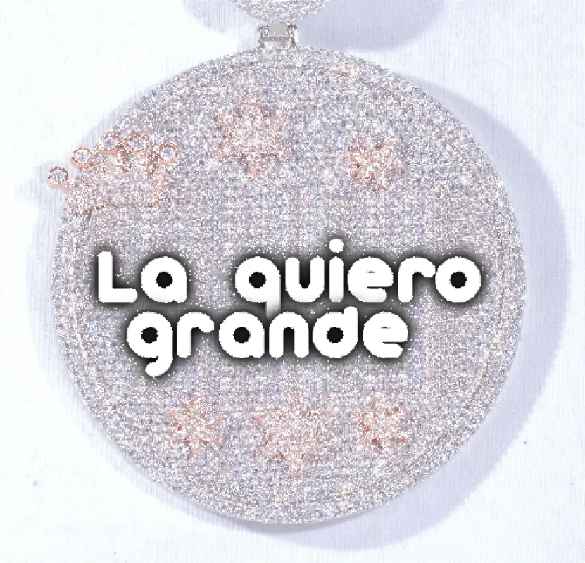 CUSTOM LETTER NECKLACE 3D BIG CROWN DISC sold by The GUU Shop