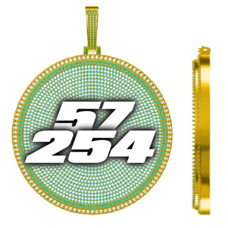 CUSTOM LETTER NECKLACE 3D BIG DISC sold by The GUU Shop