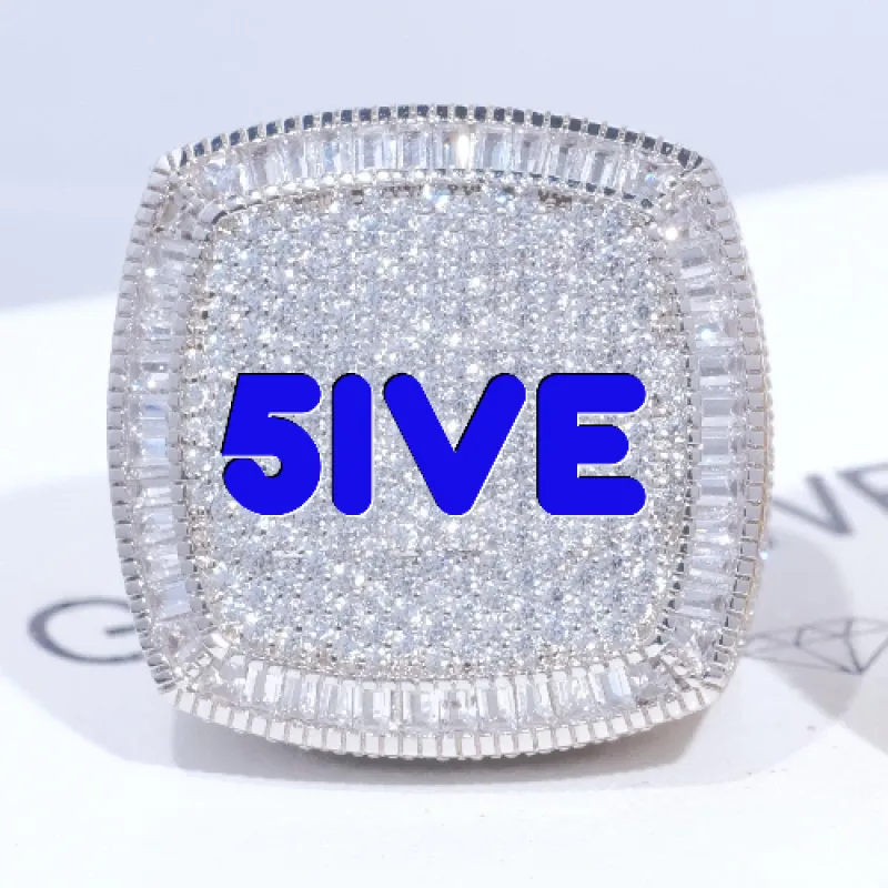 CUSTOM LETTER 3D ICED RING sold by The GUU Shop