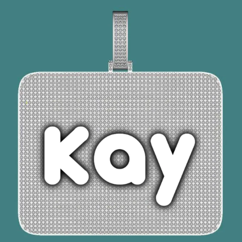 CUSTOM LETTER NECKLACE 3D BIG SQUARE sold by The GUU Shop