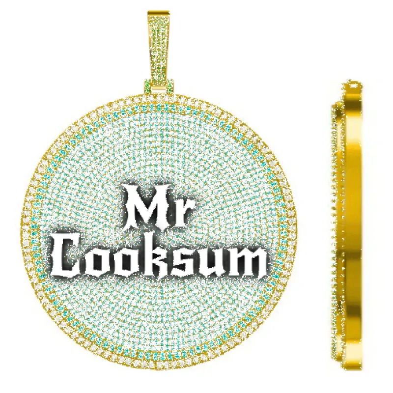 CUSTOM LETTER NECKLACE 3D BIG DISC sold by The GUU Shop