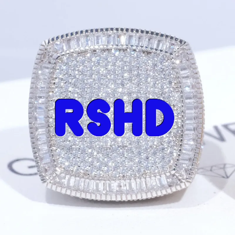 CUSTOM LETTER 3D ICED RING sold by The GUU Shop