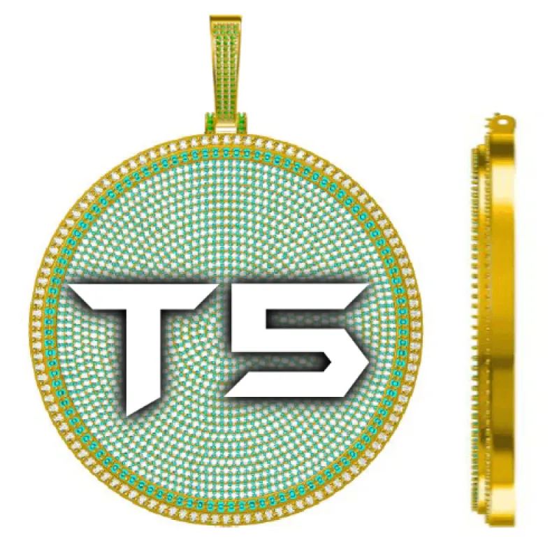 CUSTOM LETTER NECKLACE 3D BIG DISC sold by The GUU Shop