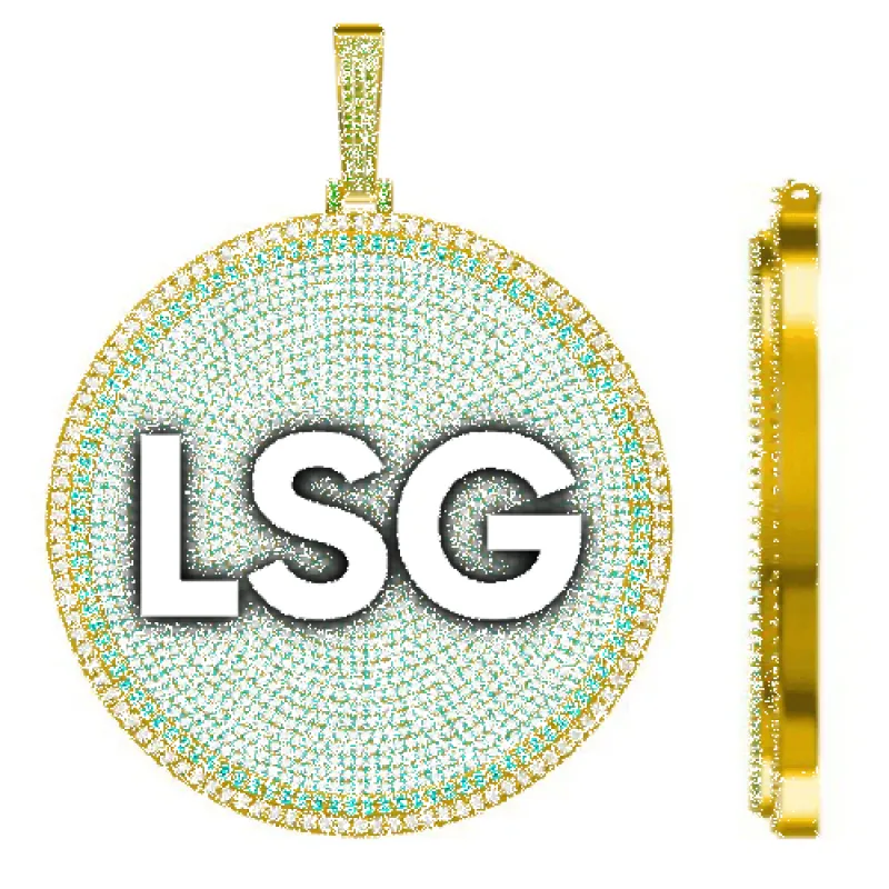 CUSTOM LETTER NECKLACE 3D BIG DISC sold by The GUU Shop