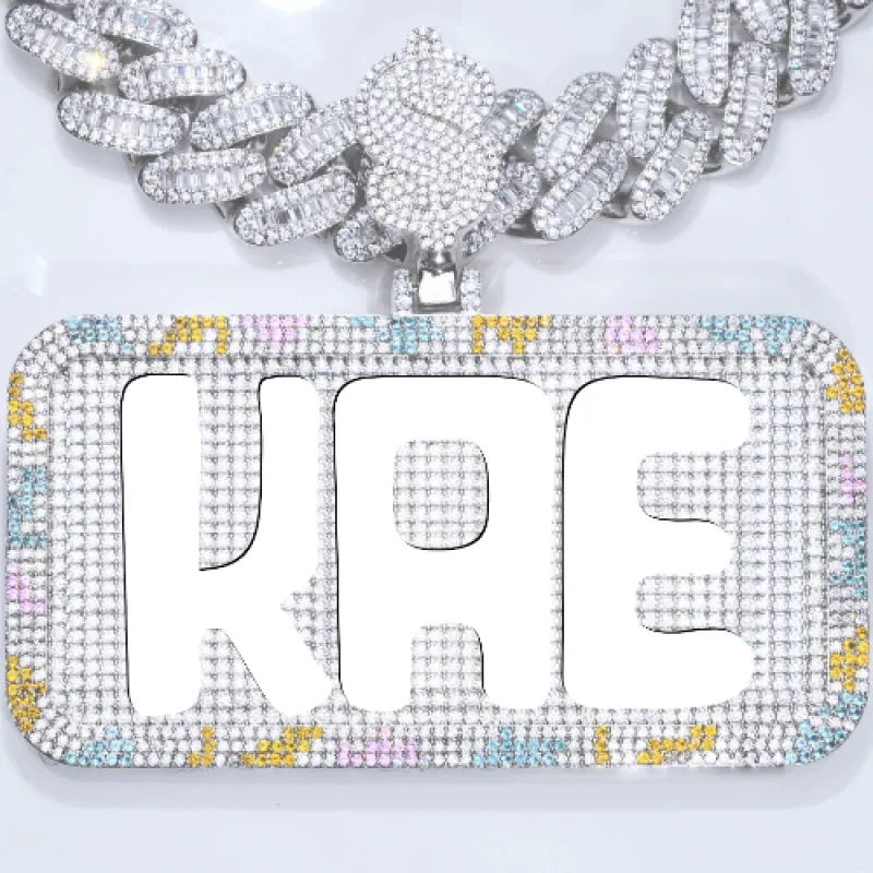 CUSTOM LETTER NECKLACE 3D COLORFUL SQUARE sold by The GUU Shop