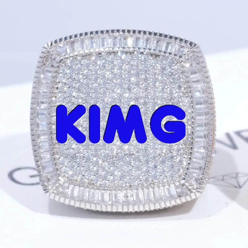 CUSTOM LETTER 3D ICED RING sold by The GUU Shop