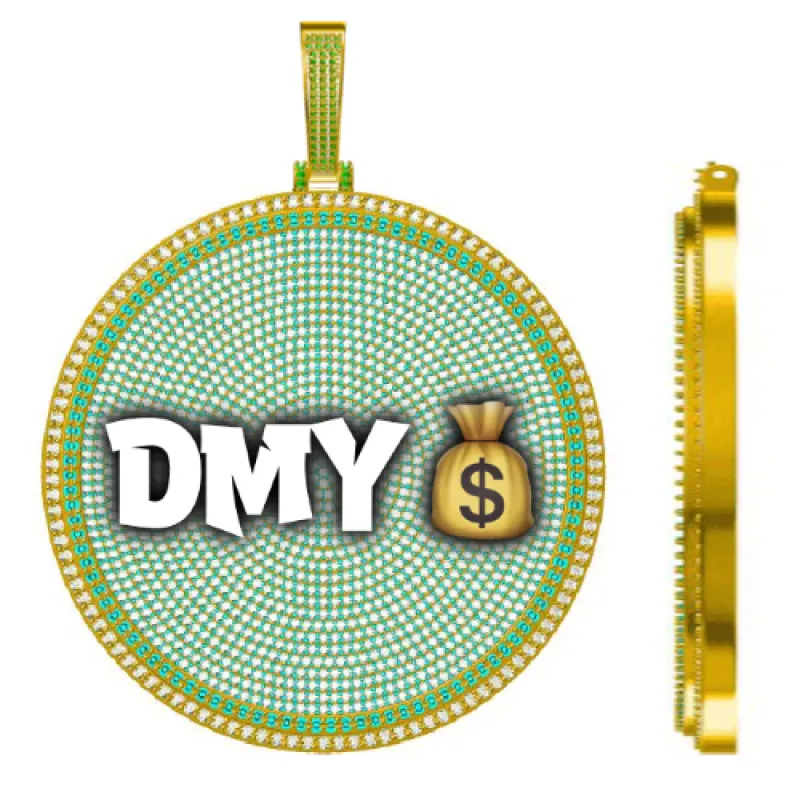 CUSTOM LETTER NECKLACE 3D BIG DISC sold by The GUU Shop