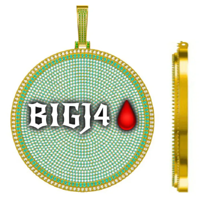 CUSTOM LETTER NECKLACE 3D BIG DISC sold by The GUU Shop