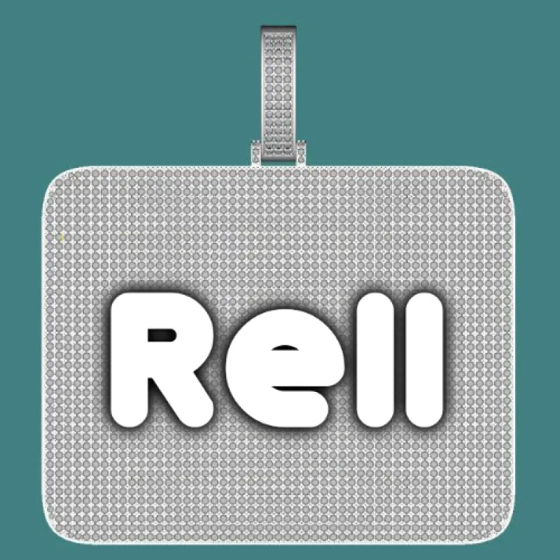 CUSTOM LETTER NECKLACE 3D BIG SQUARE sold by The GUU Shop