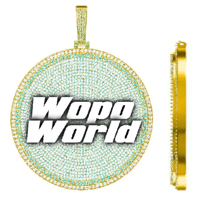 CUSTOM LETTER NECKLACE 3D BIG DISC sold by The GUU Shop